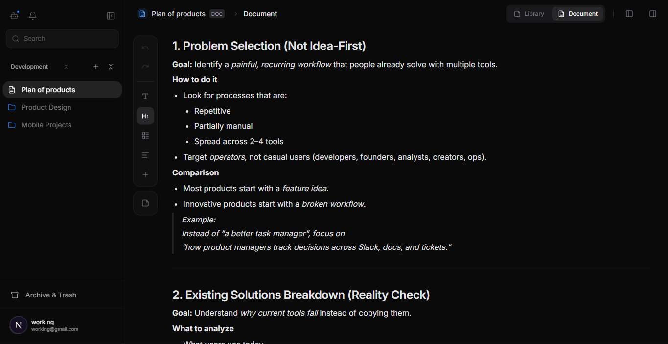 Screenshot of the app working